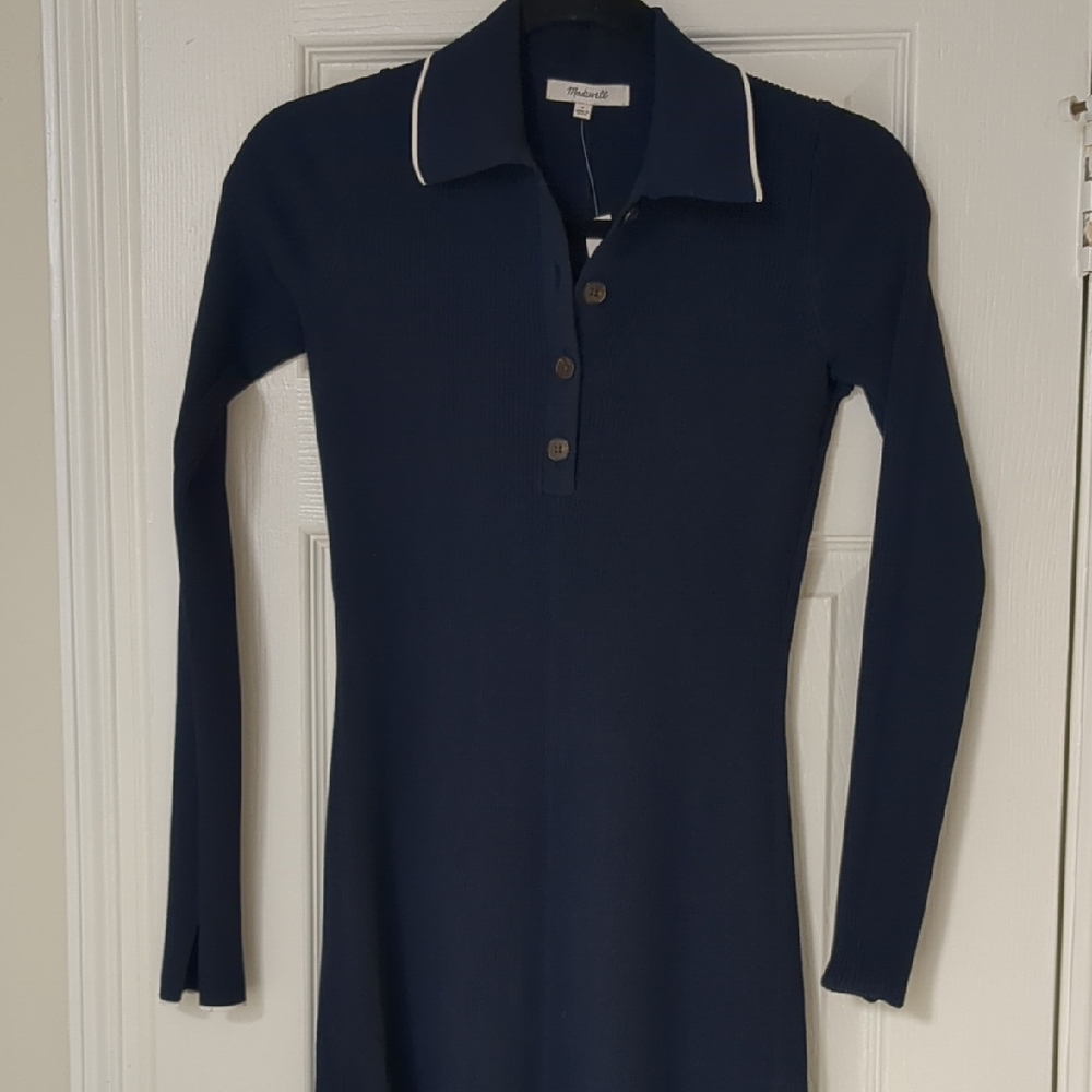 Madewell Dark Blue Long Sleeve Dress